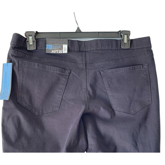 Apt. 9 Pull-On Skinny Leg Jeans Women's 16P Black Stretch Denim Mid Rise NWT - Picture 4 of 11